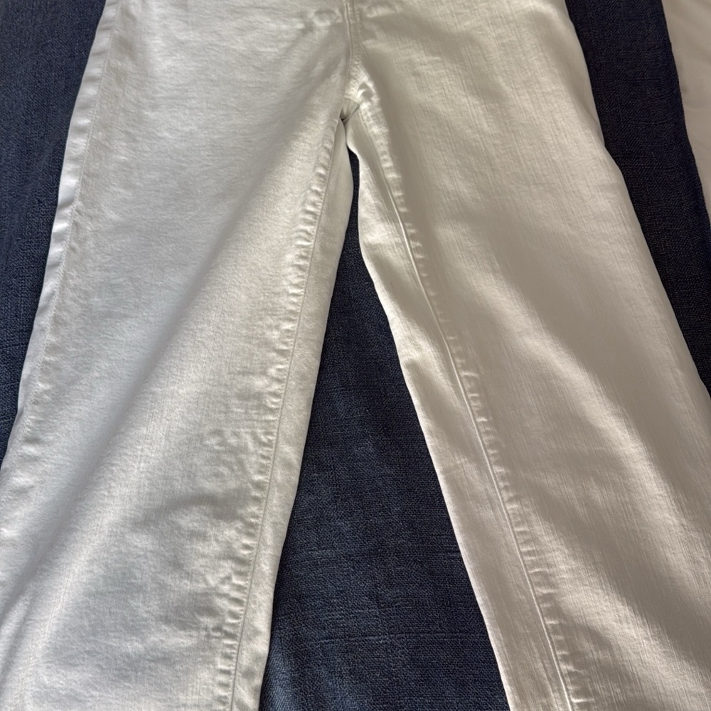 J. Crew Women's Slim Wide Leg White Jeans